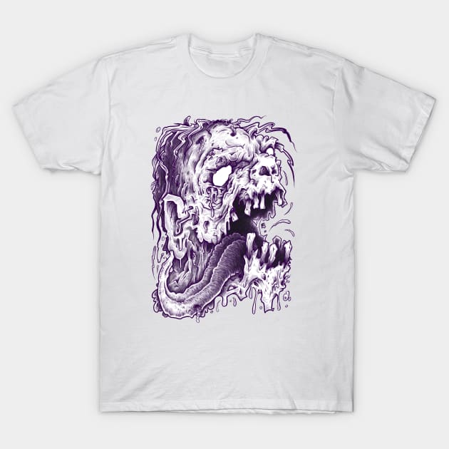 Purple Zombie Head T-Shirt by HETCH666